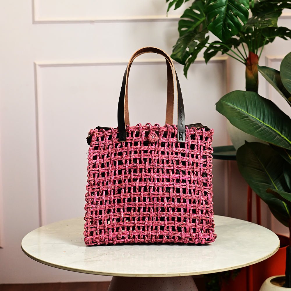 Sabai Mesh Luxe Carry Bag - Pink - Kadam Haat
