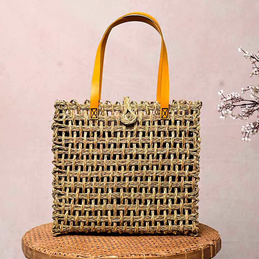 Sabai Mesh Luxe Carry Bag - Turmeric - Kadam Haat