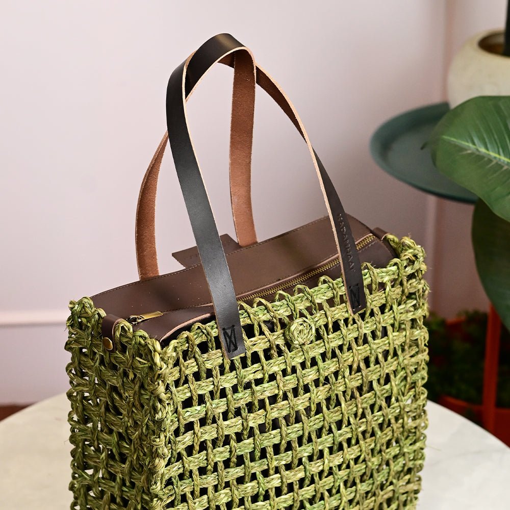 Sabai Mesh Luxe Small Carry Bag - Avocado - Kadam Haat