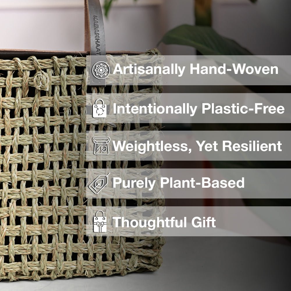 Sabai Mesh Small Luxe Carry Bag - Natural - Kadam Haat
