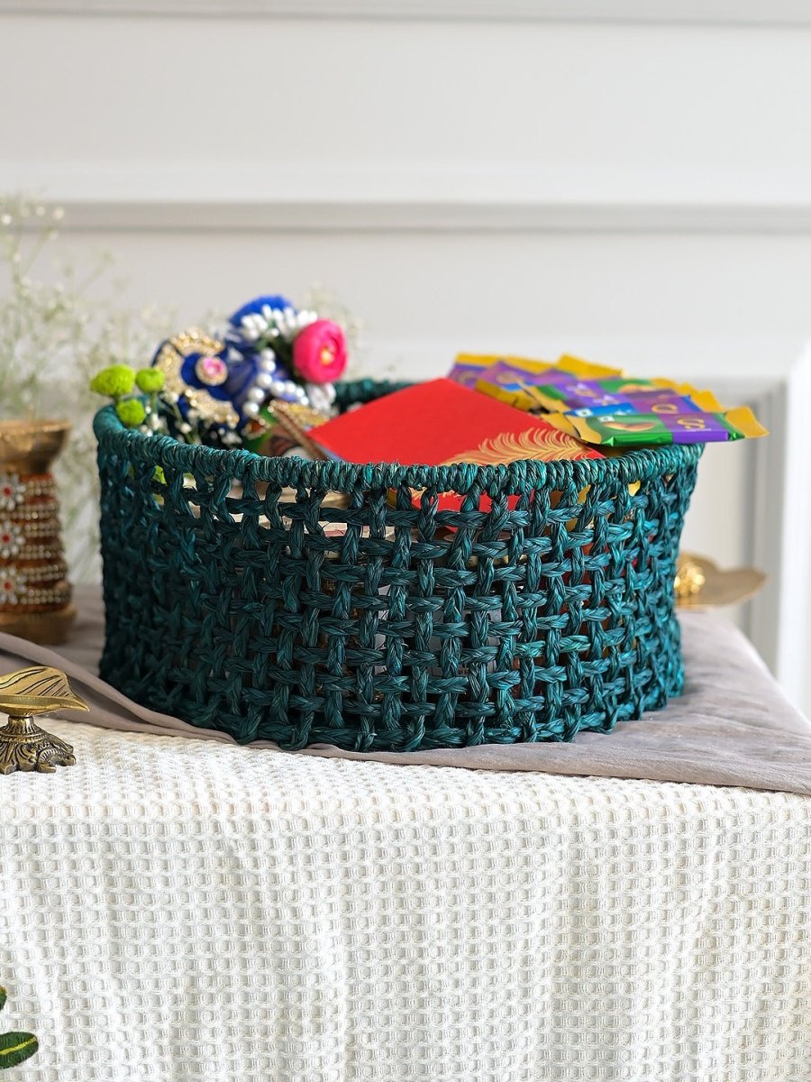 Sabai Trousseau Basket - Indigo - Kadam Haat