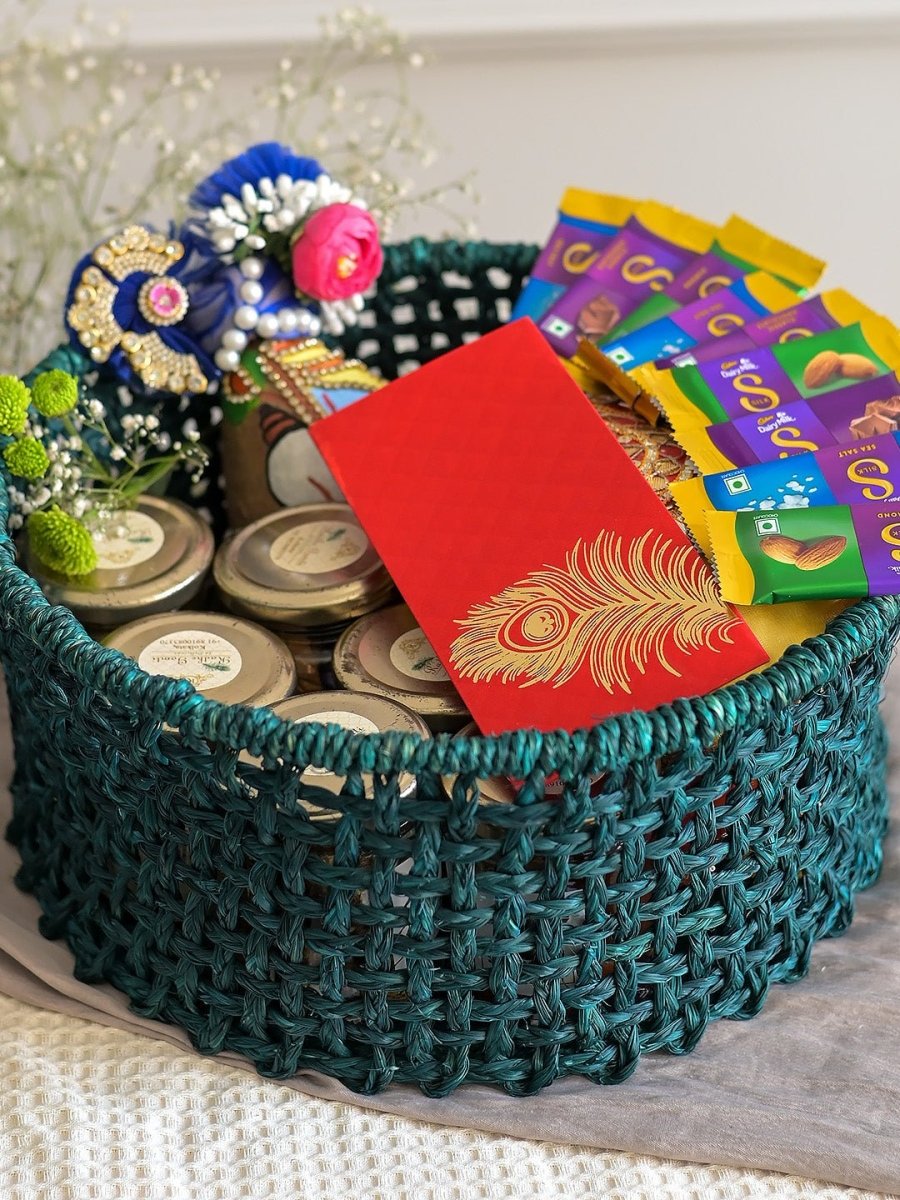 Sabai Trousseau Basket - Indigo - Kadam Haat