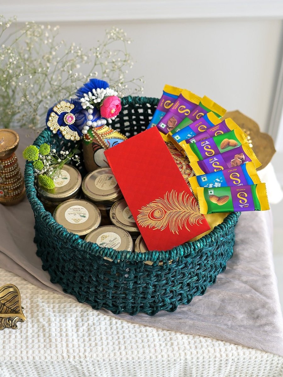 Sabai Trousseau Basket - Indigo - Kadam Haat