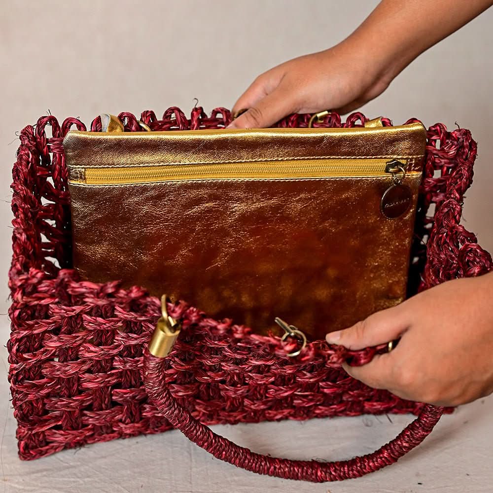 Vegan Mesh Gild - Wine - Kadam Haat