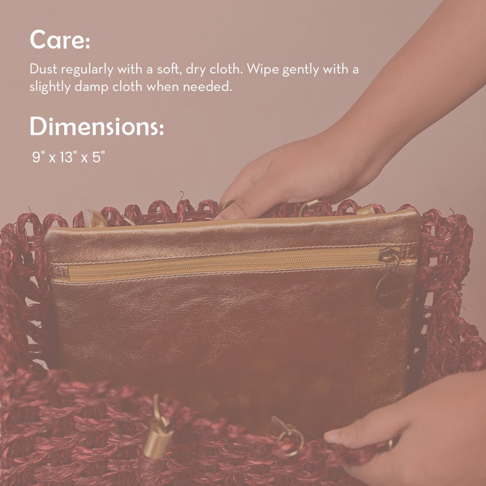 Vegan Mesh Gild - Wine - Kadam Haat