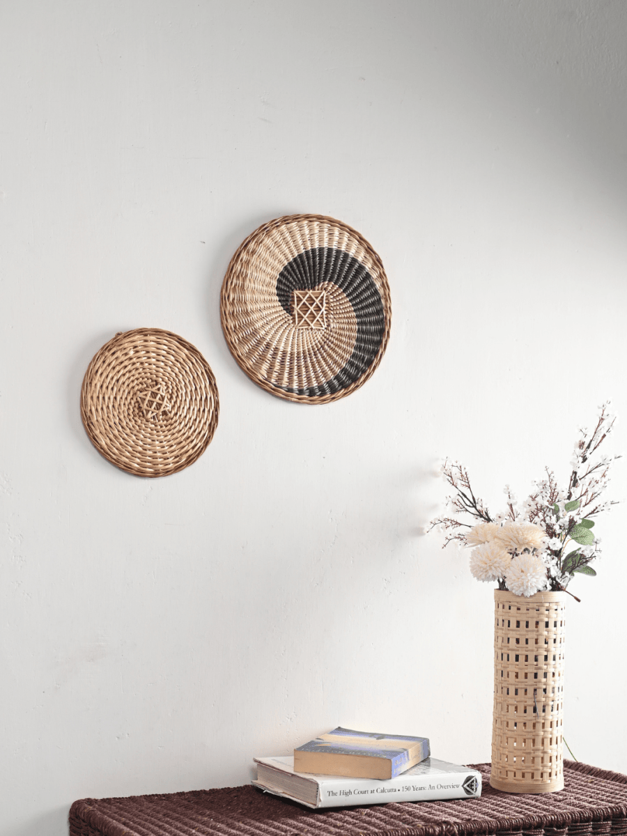 Wicker Wall Plate Set of 2 - Kadam Haat