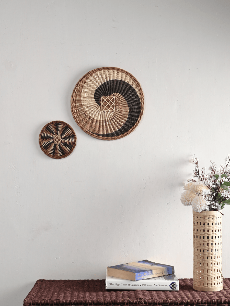 Wicker Wall Plate Set of 2 - Kadam Haat