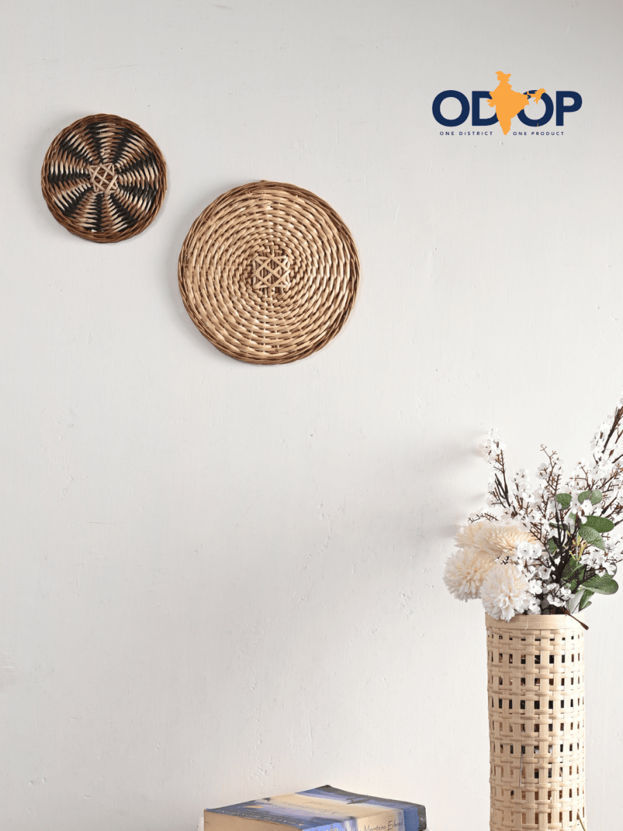 Wicker Wall Plate Set of 2 - Kadam Haat