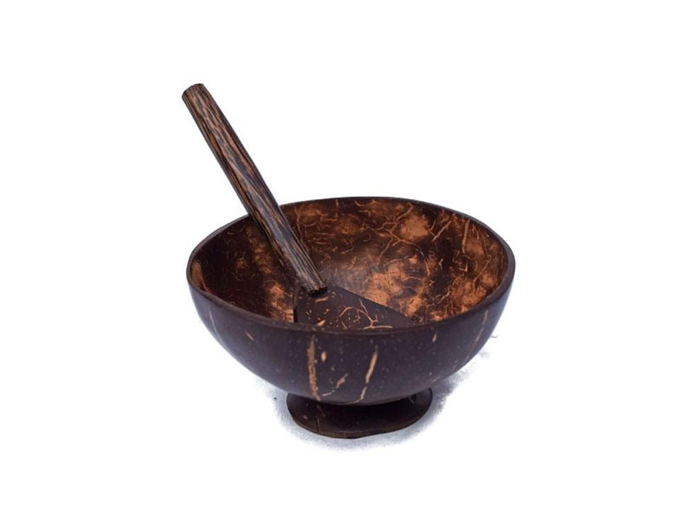 Kadam Haat Handmade Coconut Shell Bowls with Spoon Set