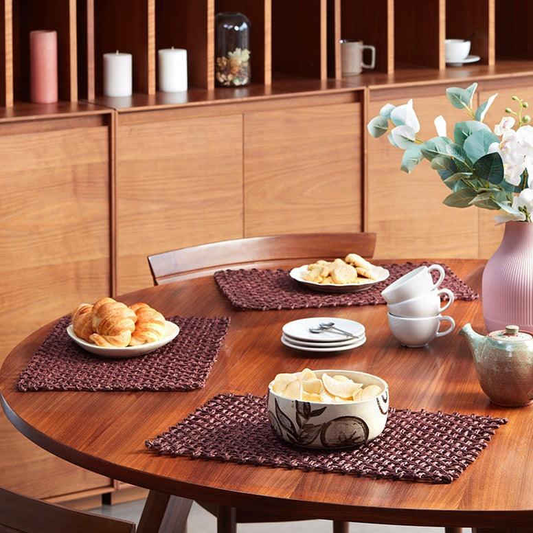 Handmade Sabai Grass Table Mat - Rectangular Set of 6 - Kadam Haat