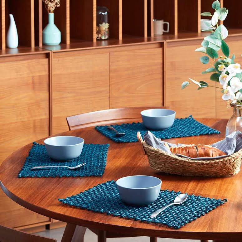 Handmade Sabai Grass Table Mat - Rectangular Set of 6 - Kadam Haat