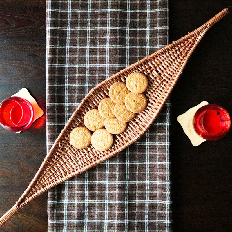 Handmade Wicker Shikara Platter - Kadam Haat