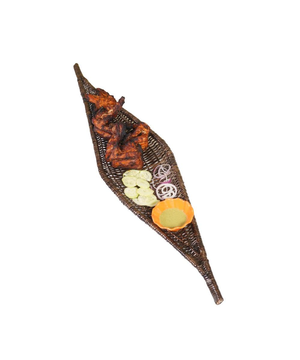 Handmade Wicker Shikara Platter - Kadam Haat