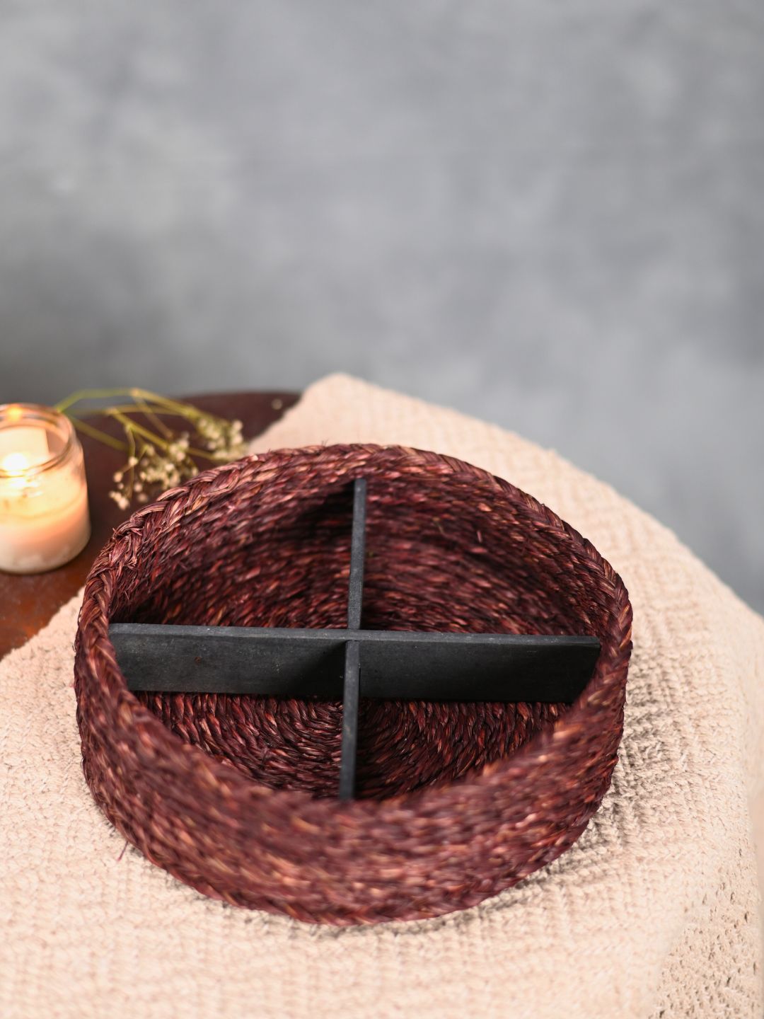 Handmade Sabai Grass Jewellery Box - Brown