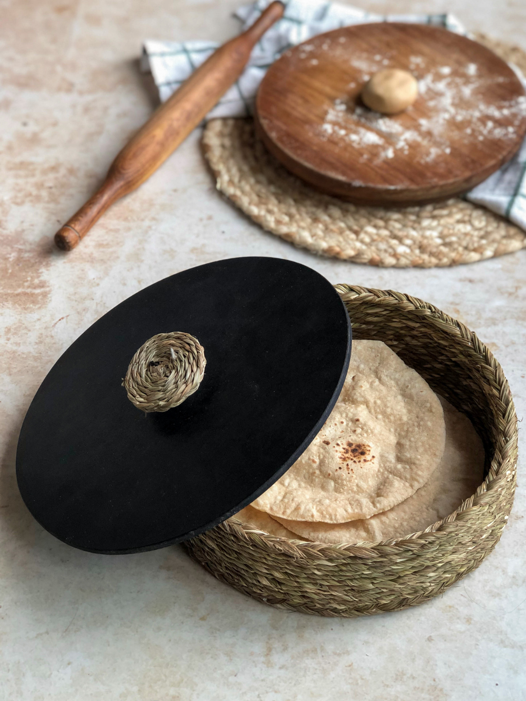 Handmade Sabai Grass Roti Box
