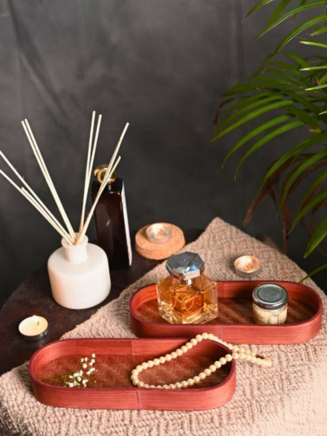 Handmade Bamboo Bedside Tray - Brown