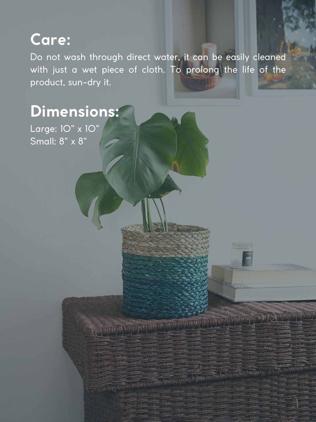 Handmade Sabai Grass Planter - Indigo