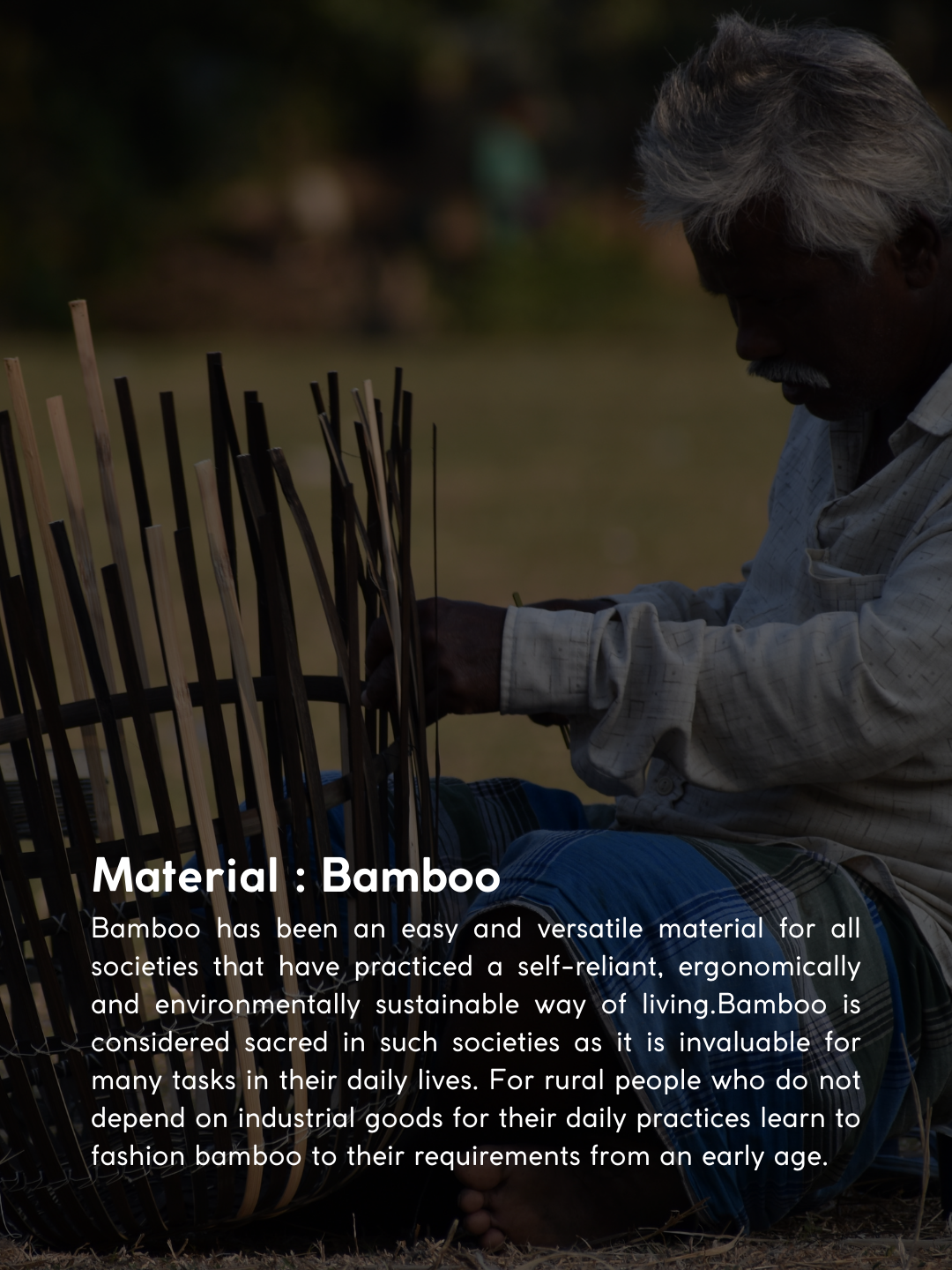 Handmade Bamboo Rectangular Basket - Black