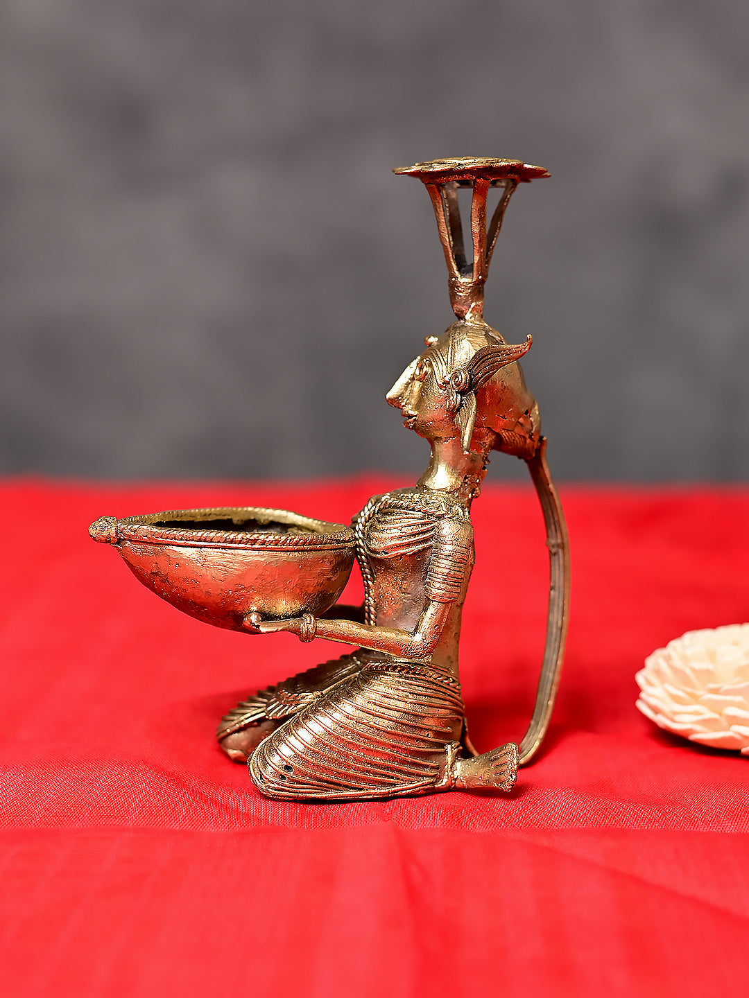 Handmade Dokra Diya and Incense Holder