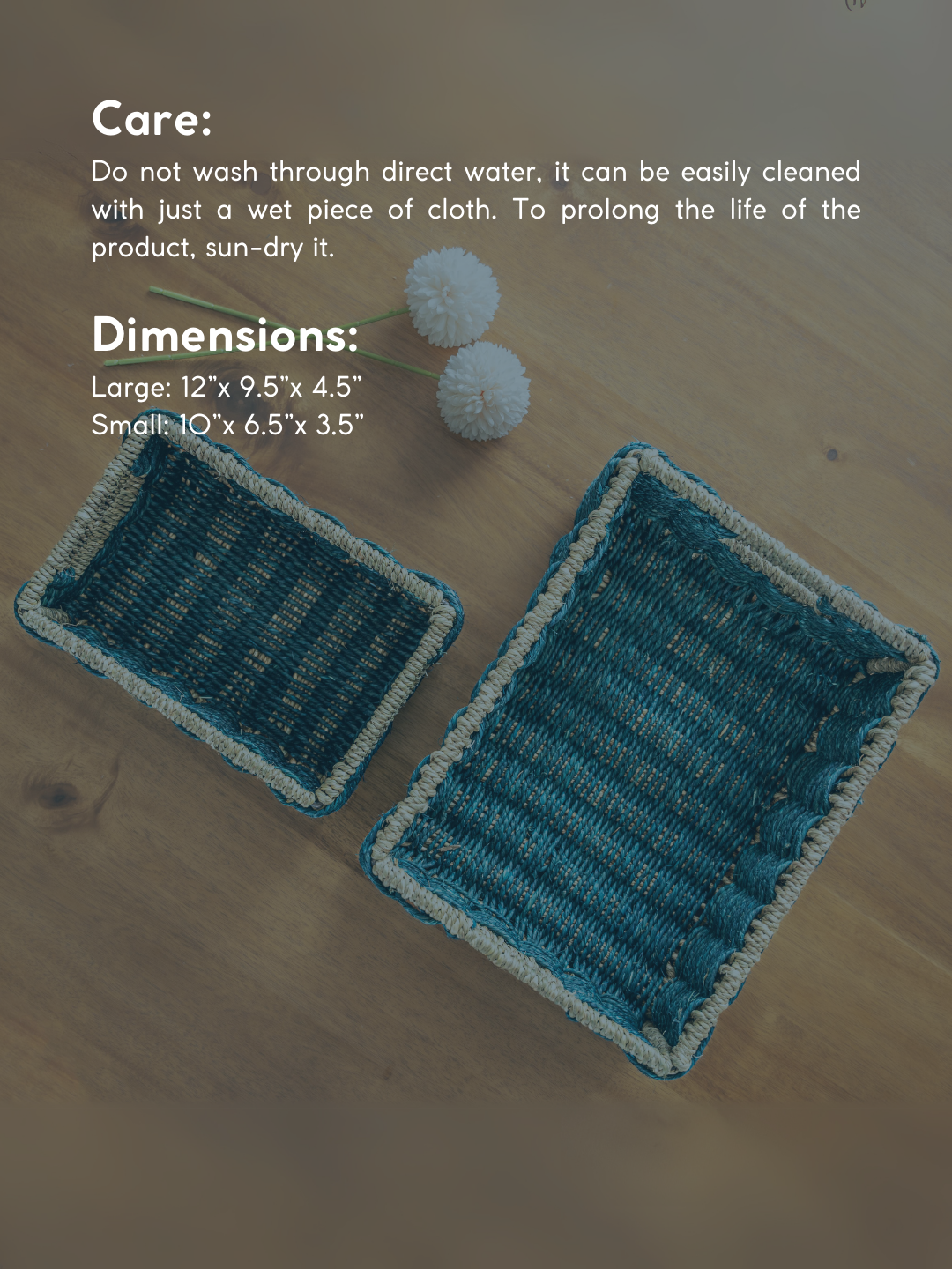 Handmade Sabai Grass Towel Basket- Combo/Indigo