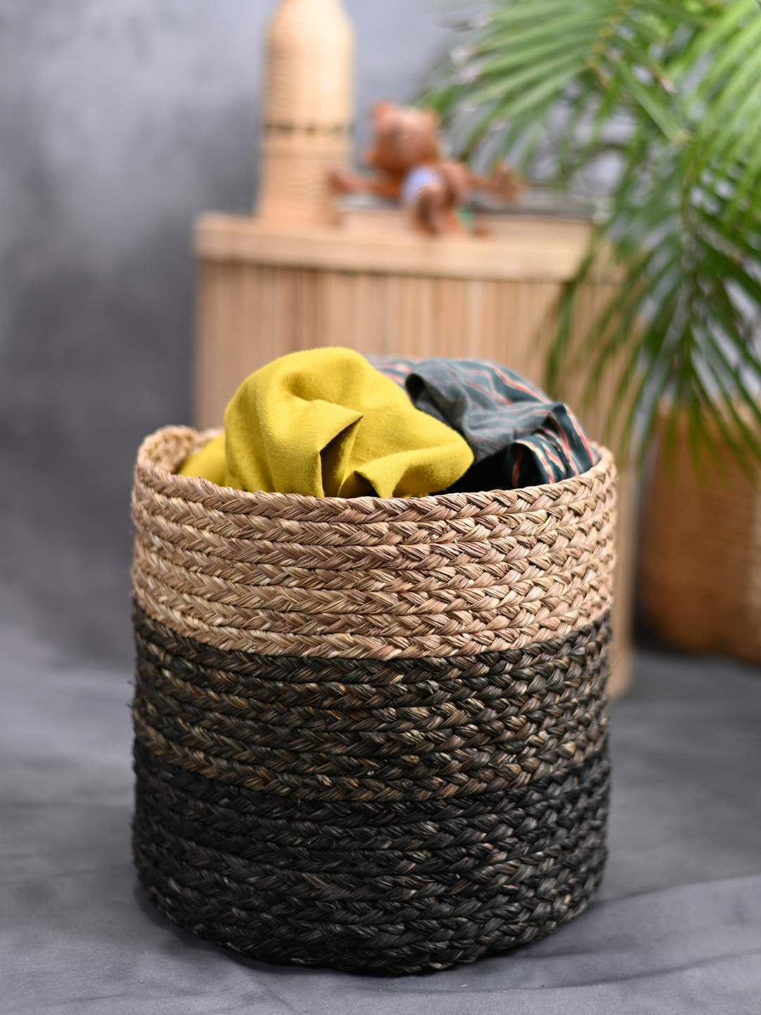 Handmade Sabai Grass Organizer - Black