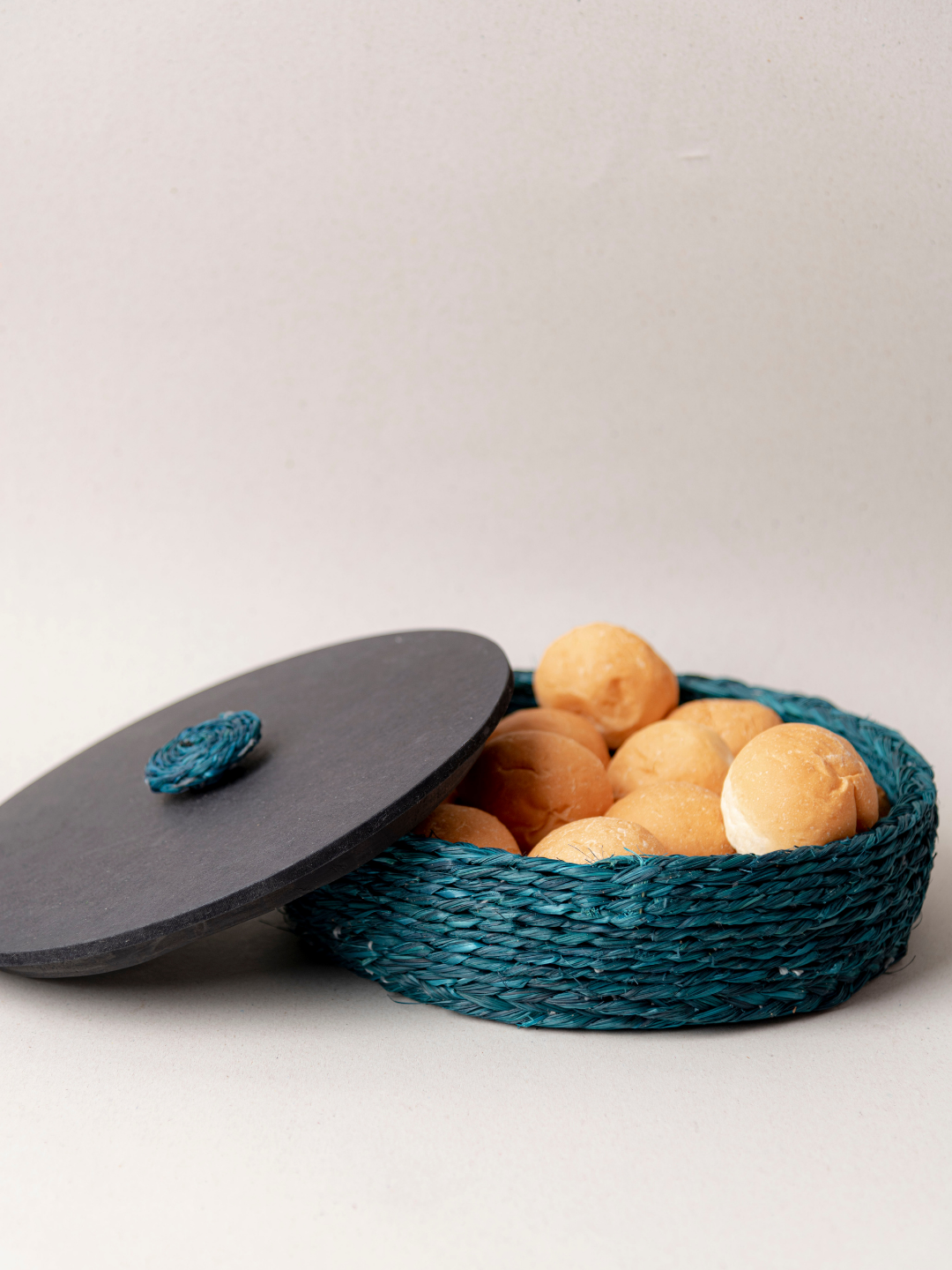 Handmade Sabai Grass Roti Box - Indigo