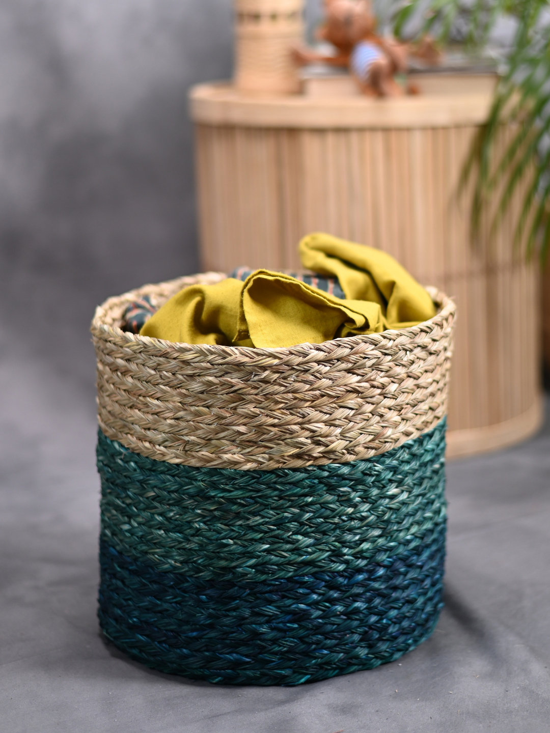 Handmade Sabai Grass Organizer - Indigo