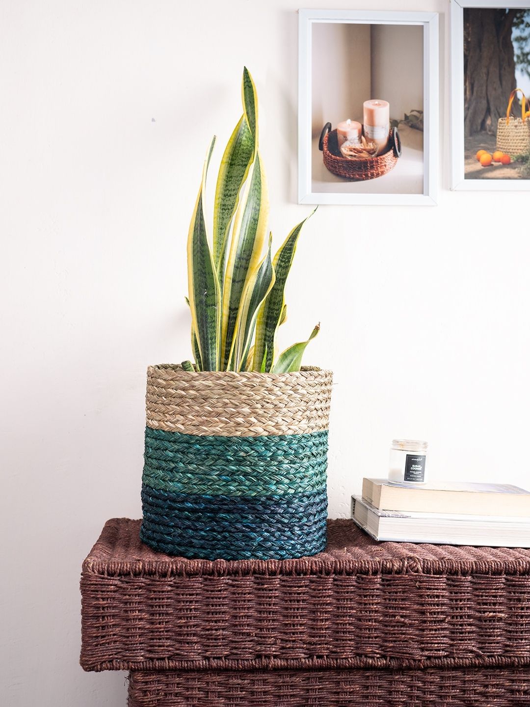 Handmade Sabai Grass Planter - Indigo