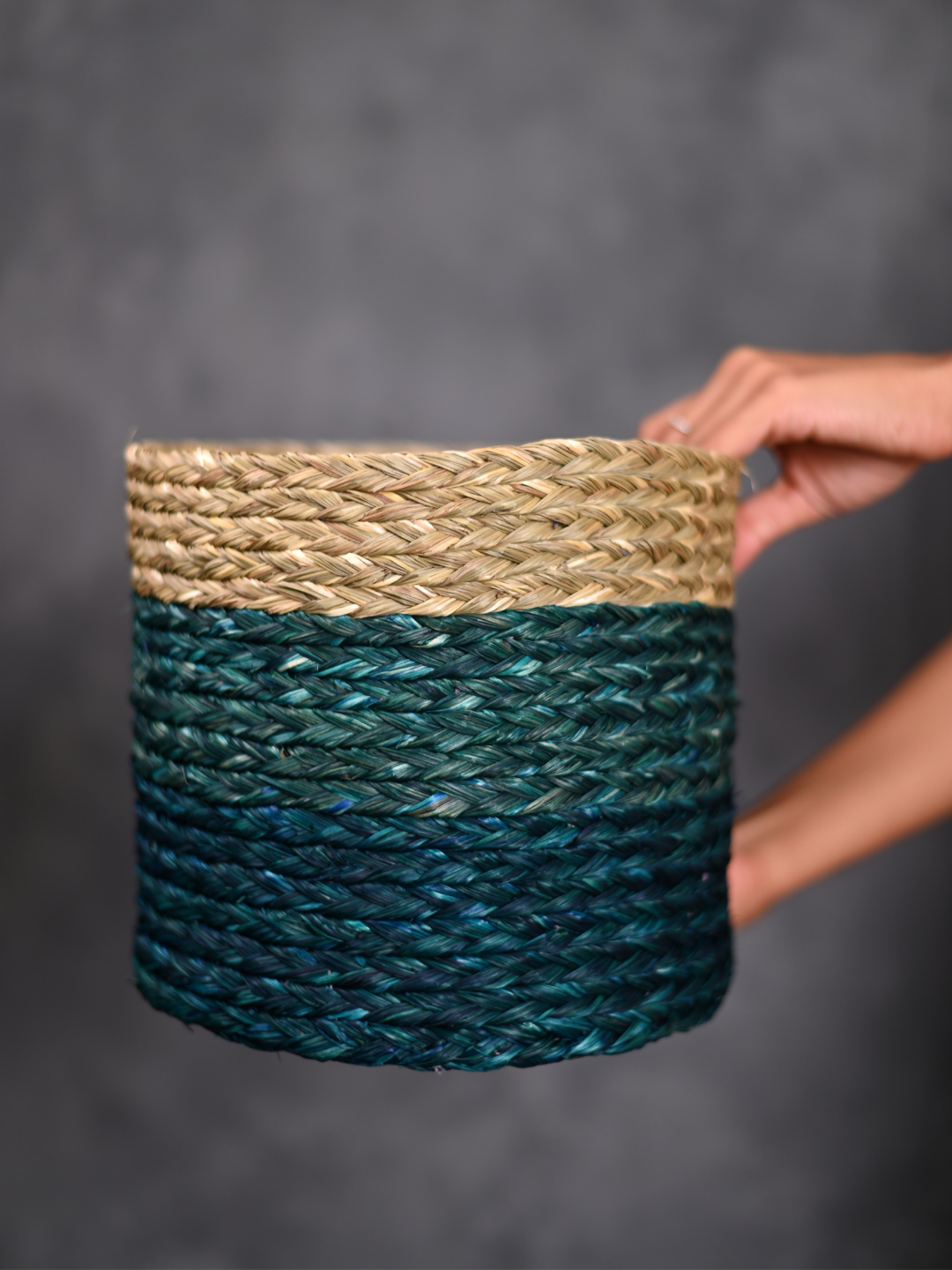 Handmade Sabai Grass Organizer - Indigo