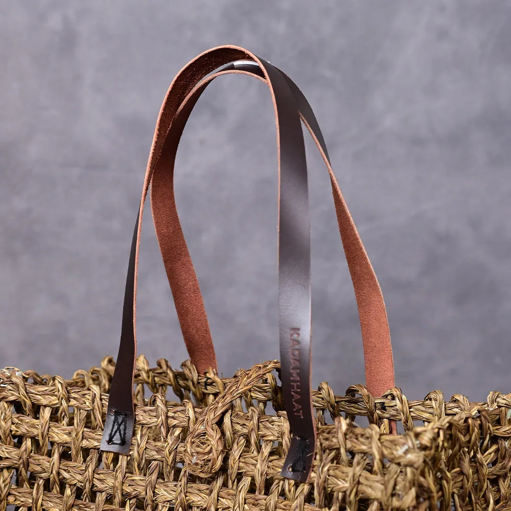 Handmade Sabai Grass Small Mesh Bag - Avocado