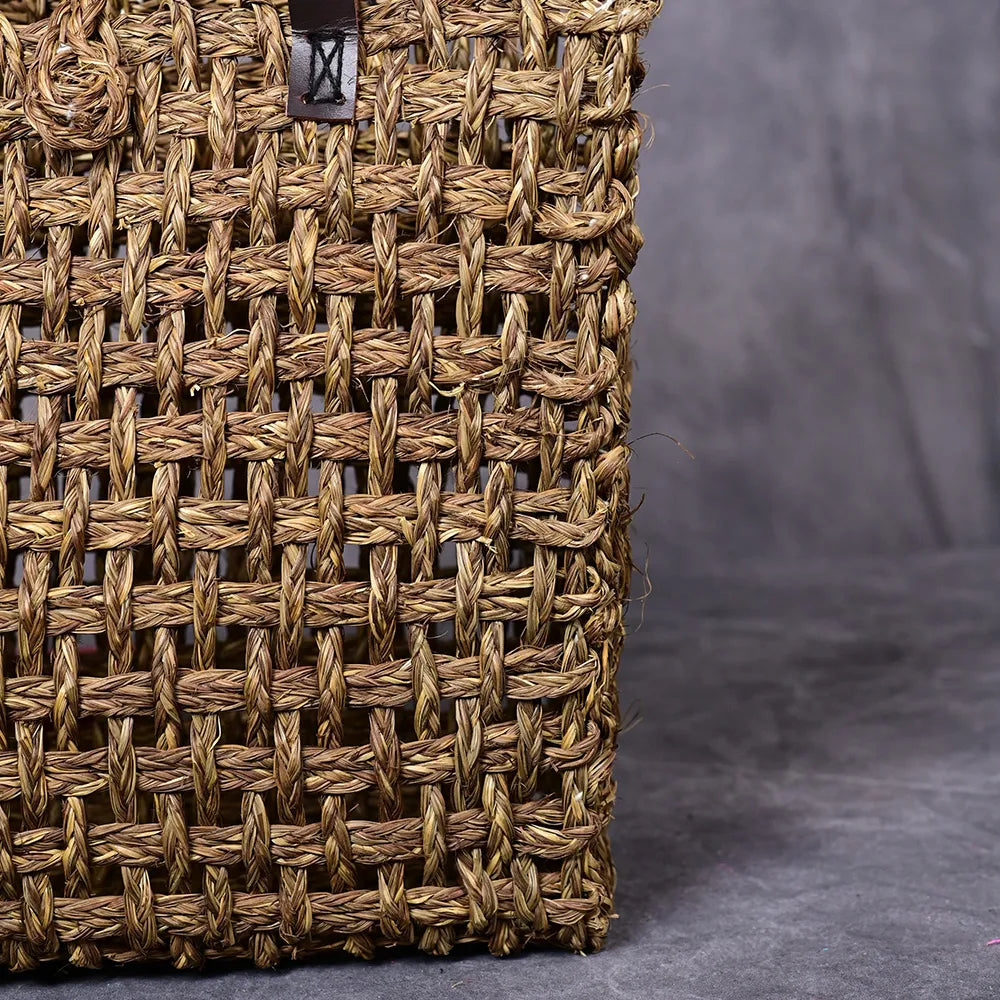 Handmade Sabai Grass Large Mesh Bag - Avocado