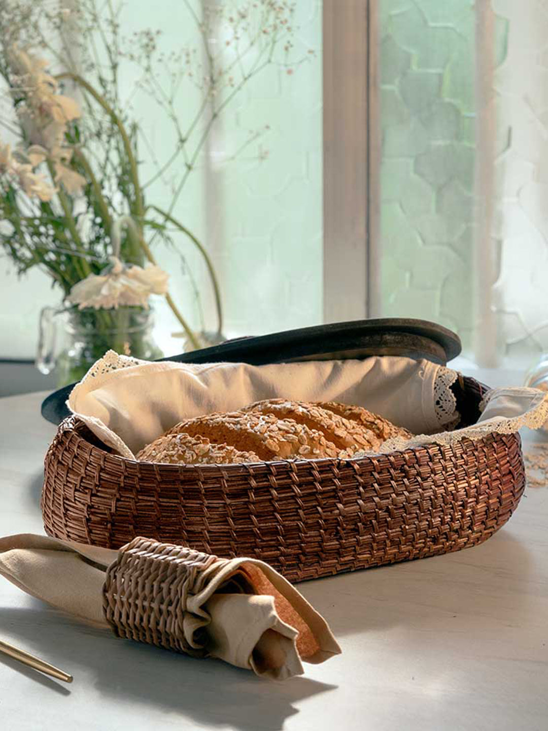 Handmade Sikki  Bread Box With Lid