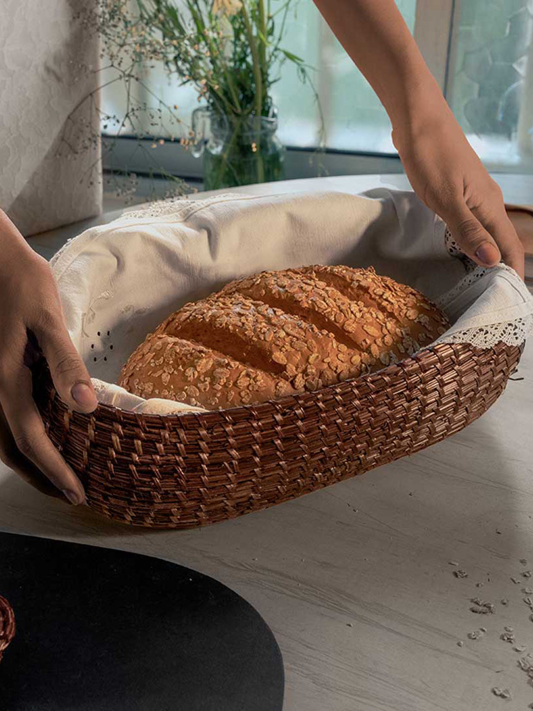 Handmade Sikki  Bread Box With Lid