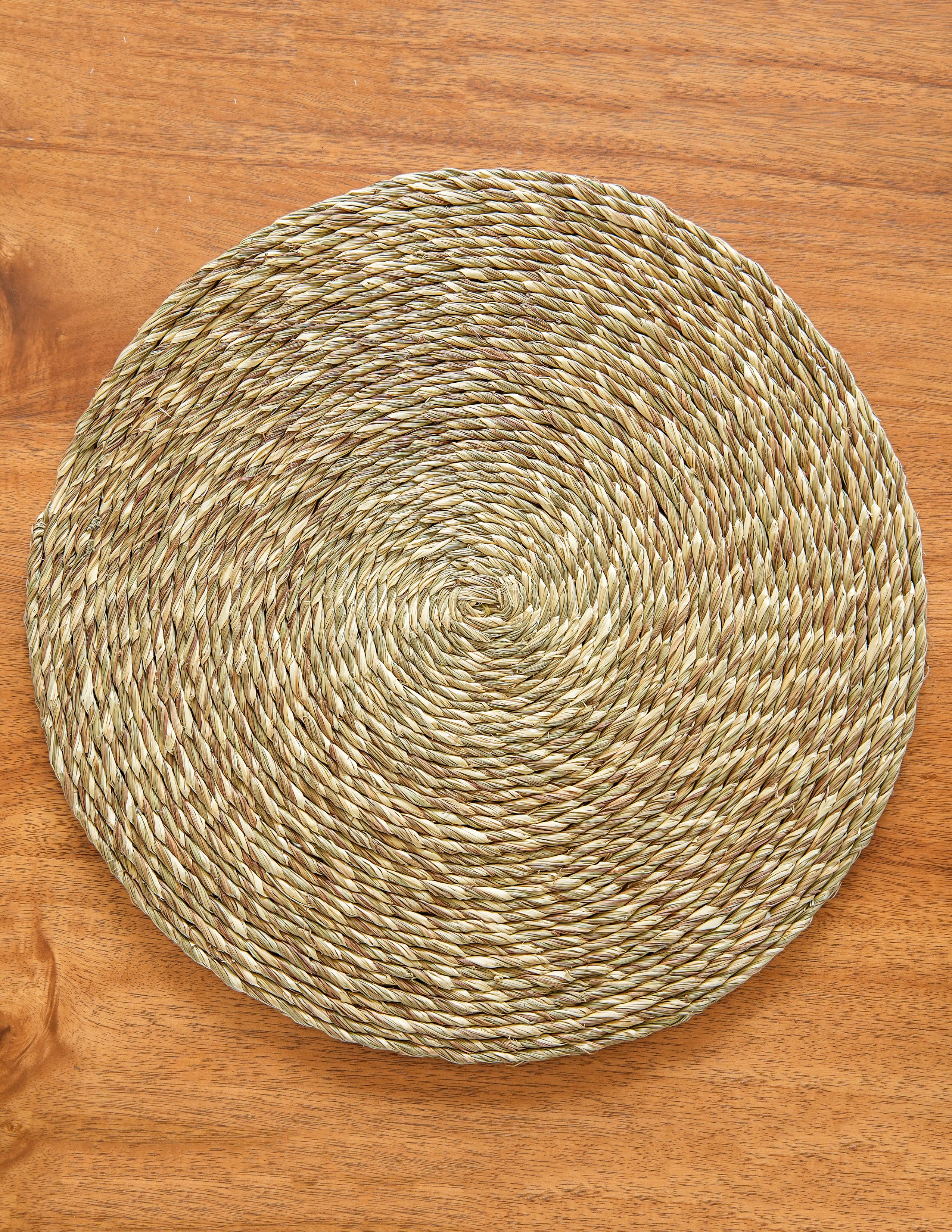 Handmade Sabai Grass Round Mats- Set of 4