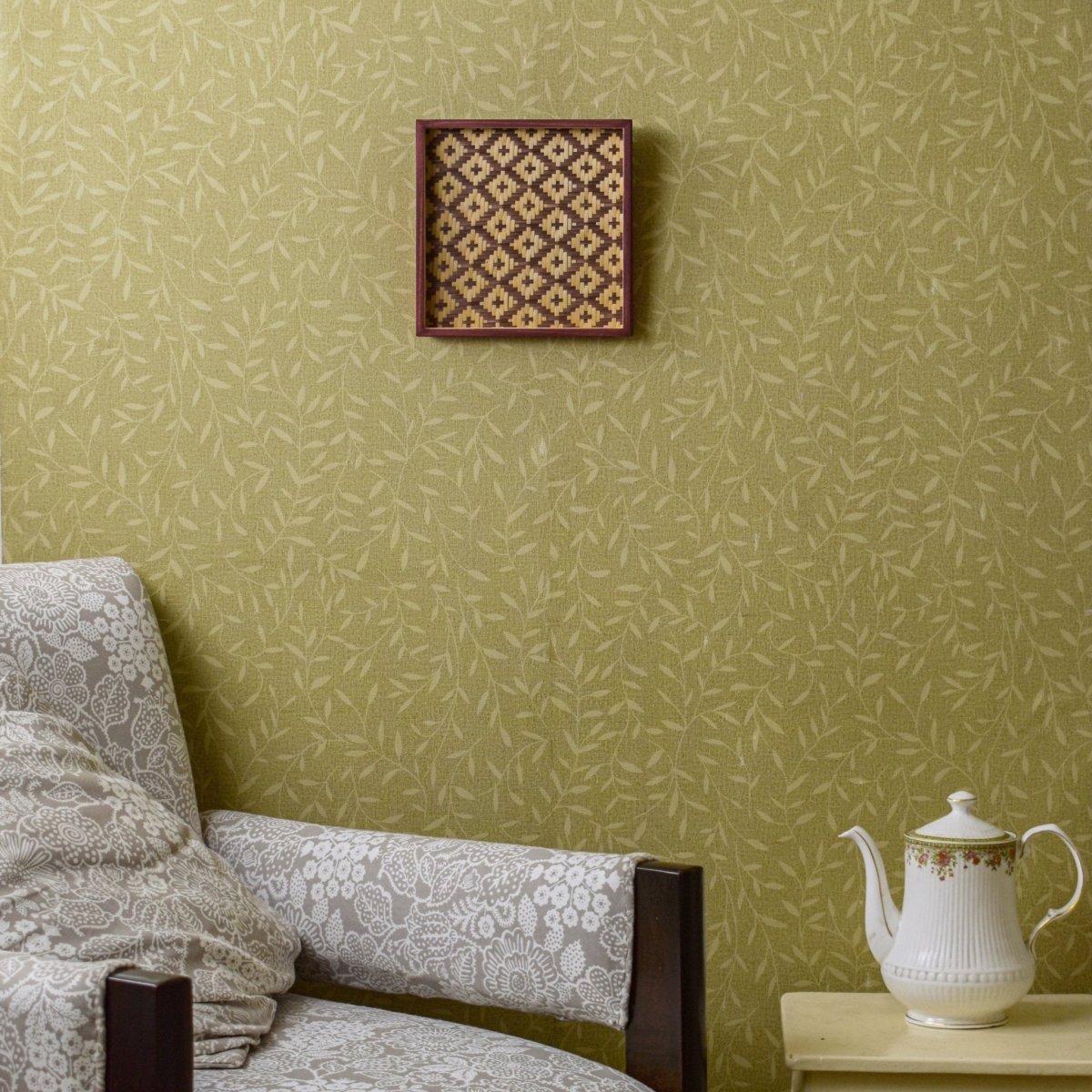 Bamboo Jamdani Wall Art Set of 4 - Kadam Haat