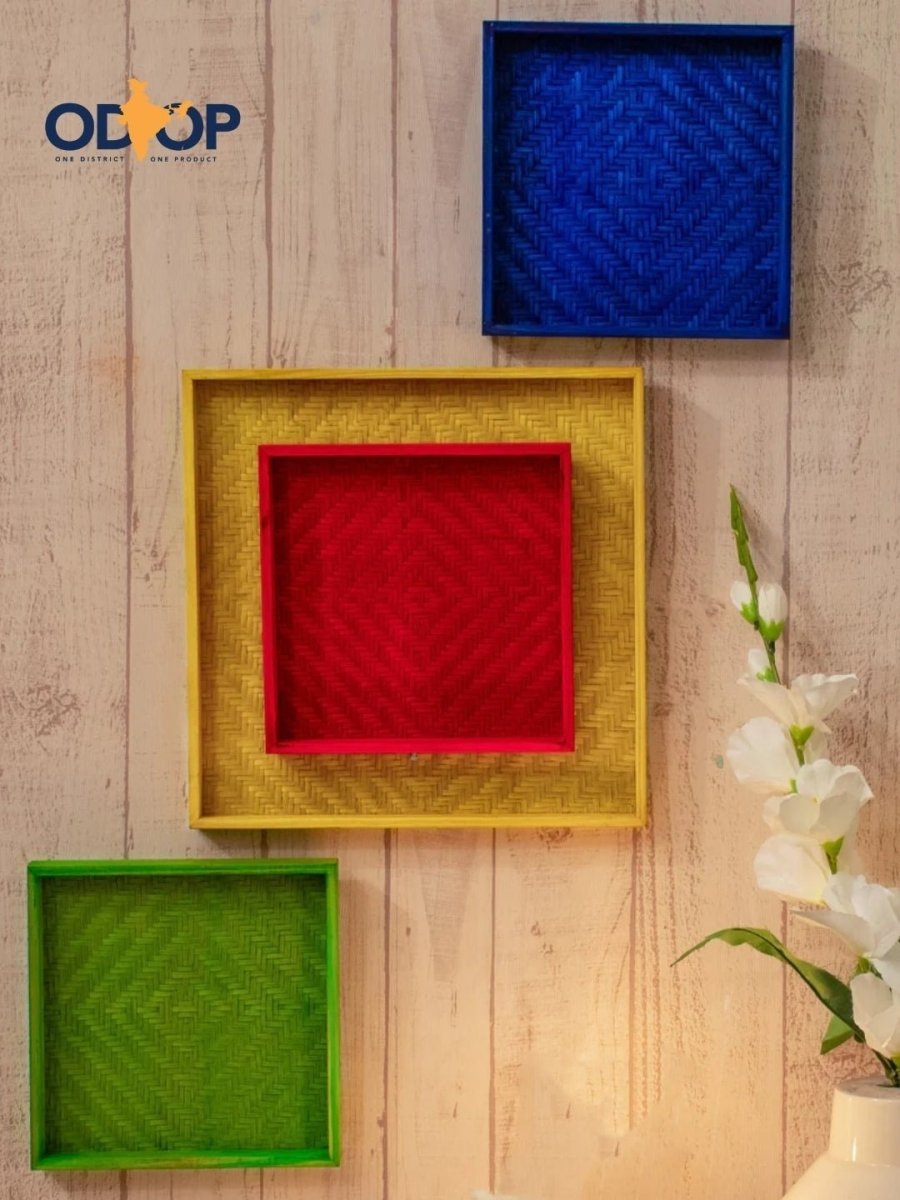 Bamboo Multi - Coloured Wall Art Set - Kadam Haat