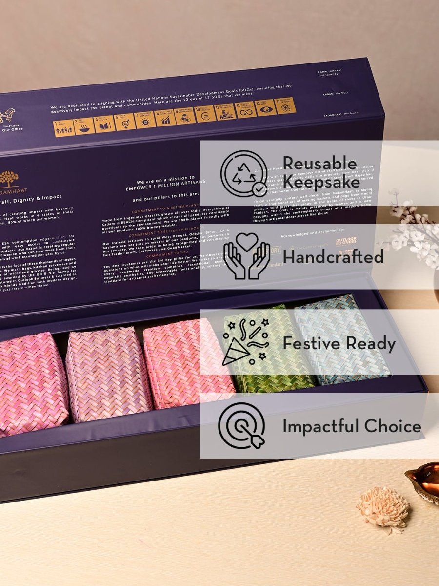 Handcrafted Shitalpati Diwali Gift Hamper – Wholesome - Kadam Haat