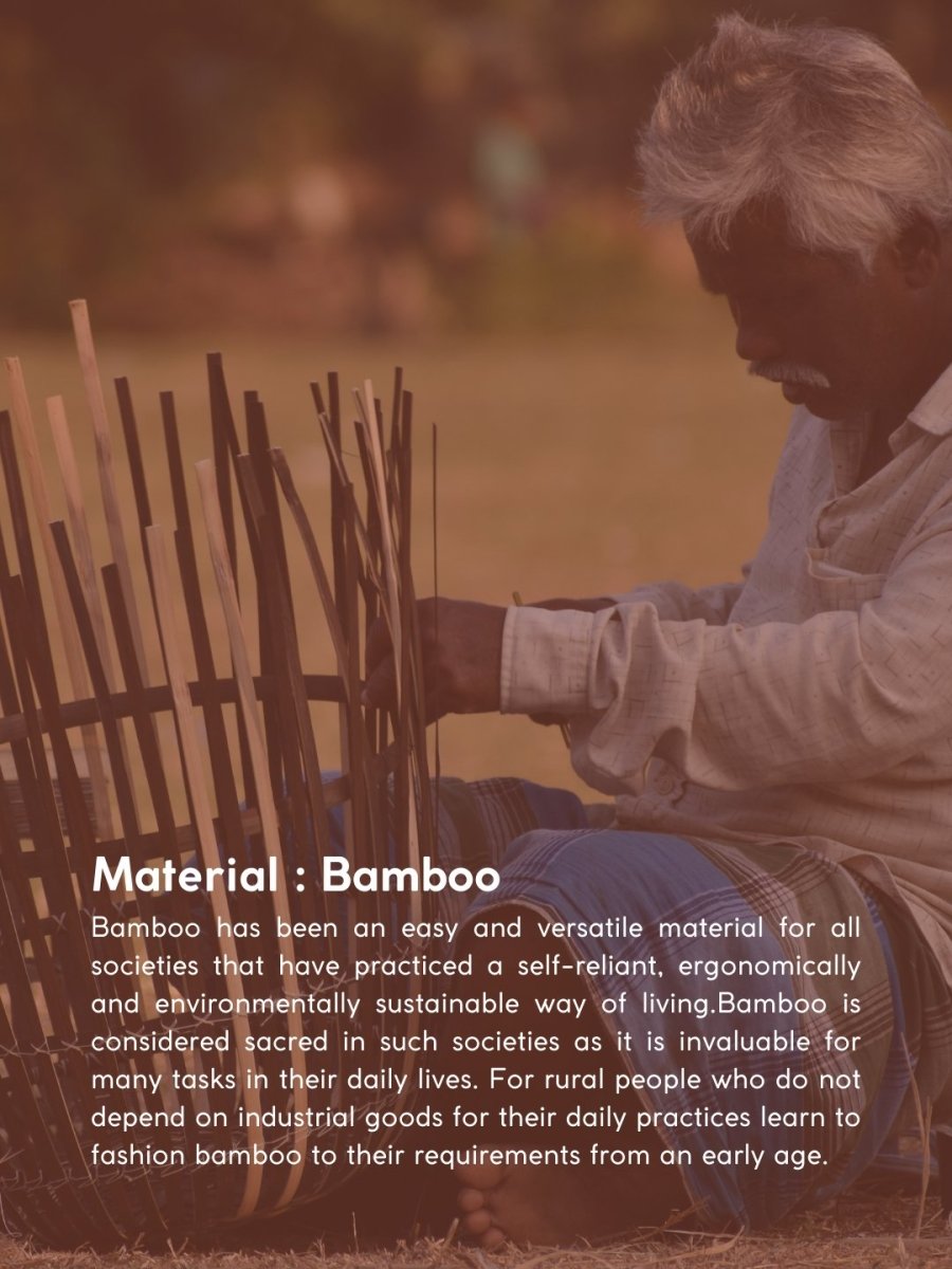 Handmade Bamboo Bedside Tray - Brown - Kadam Haat