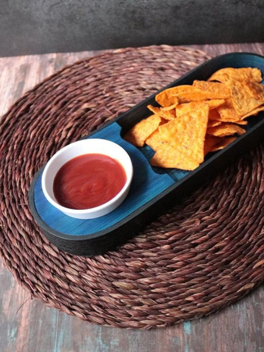 Handmade Bamboo Olive Tray Platter - Serves 6 - Kadam Haat