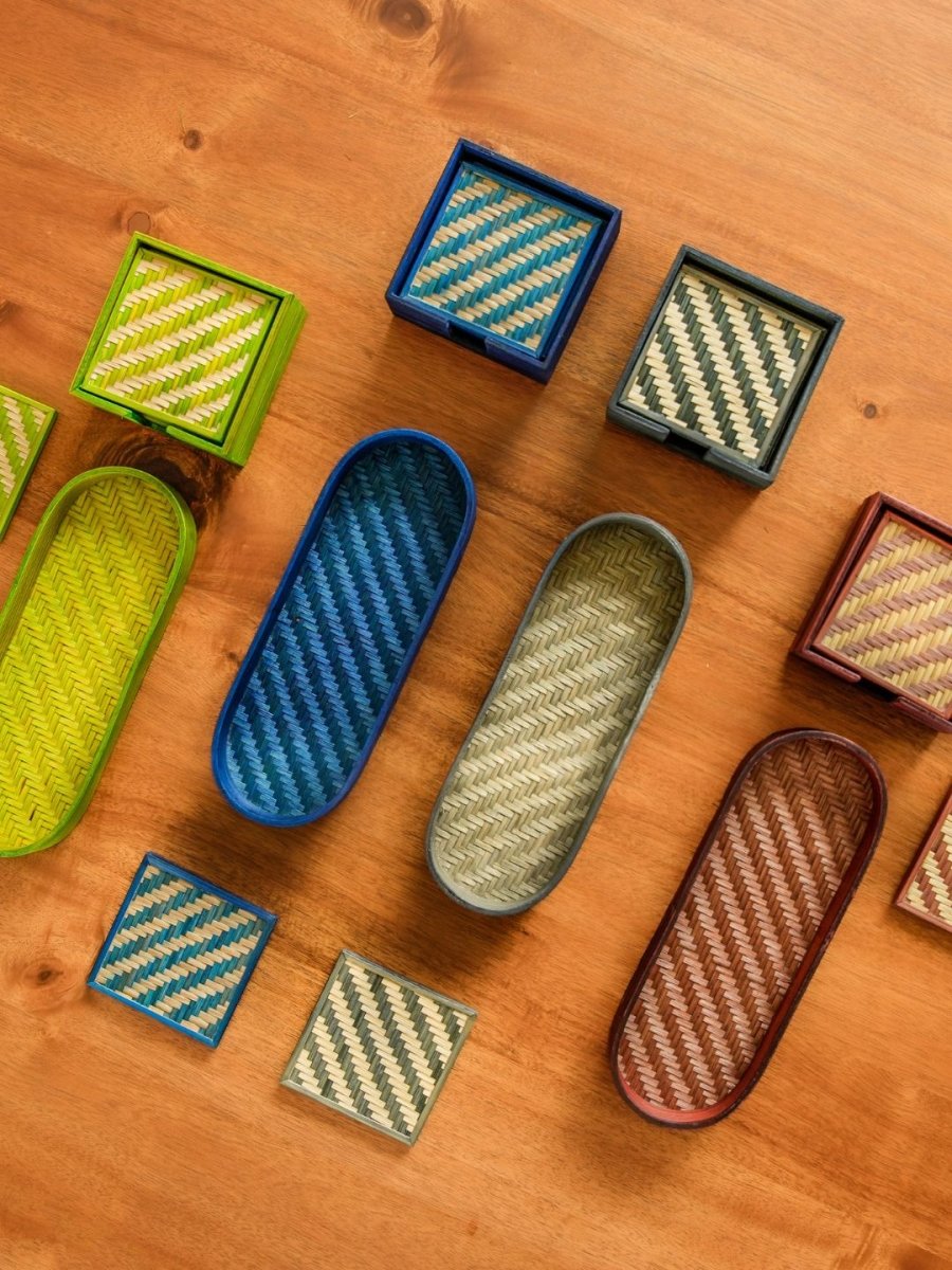 Handmade Bamboo Olive Tray Platter - Serves 6 - Kadam Haat