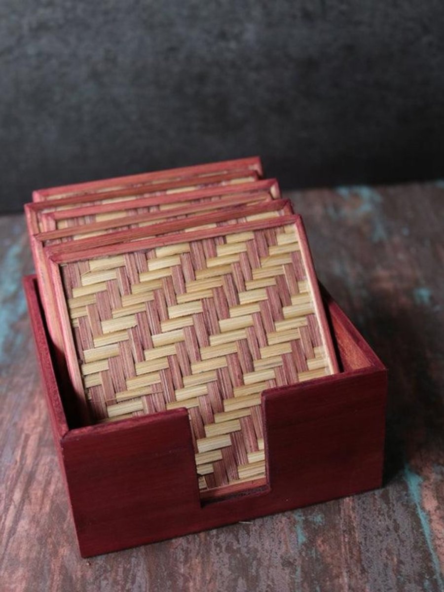 Handmade Bamboo Olive Tray Platter - Serves 6 - Kadam Haat