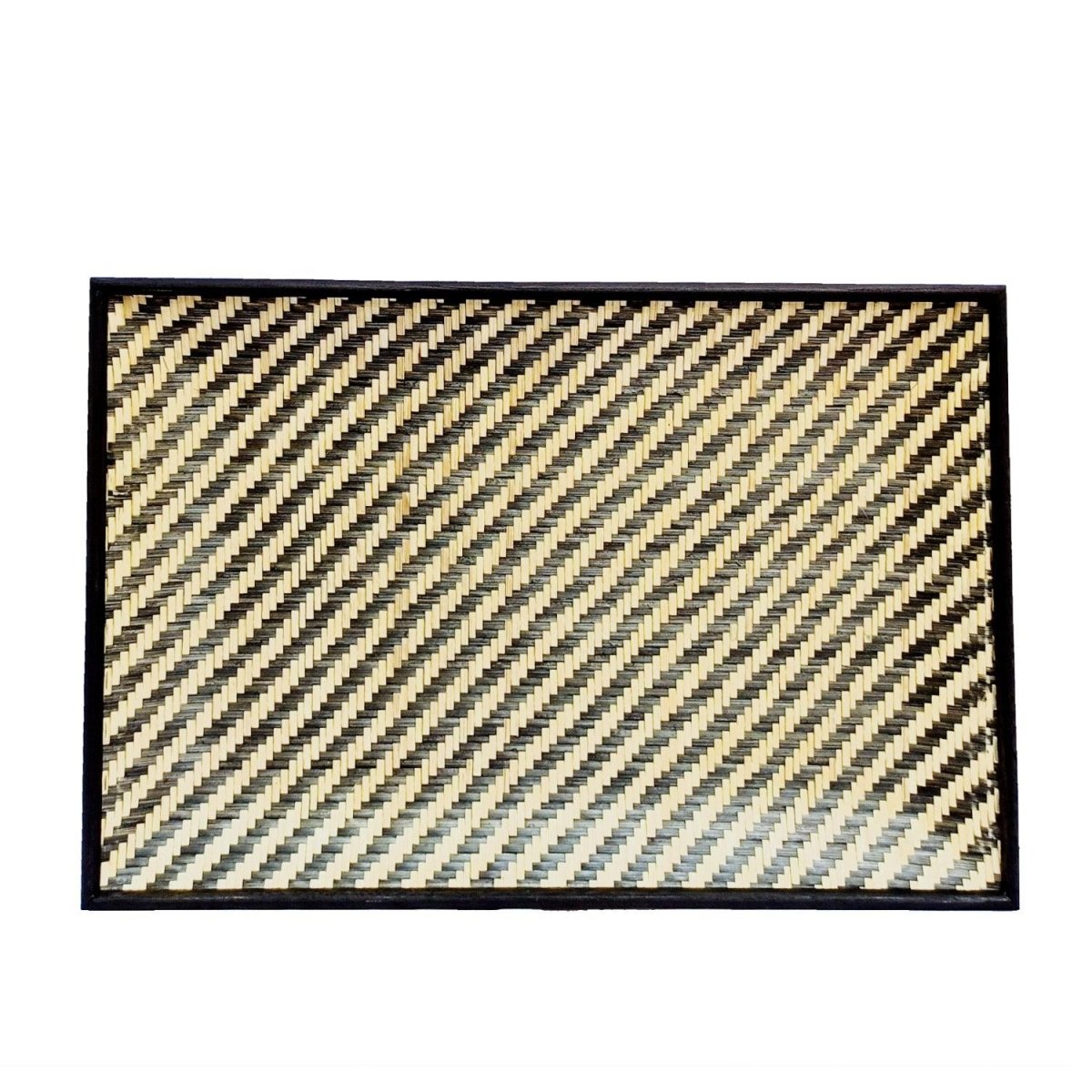 Handmade Bamboo Serving Tray - Black & Natural - Kadam Haat