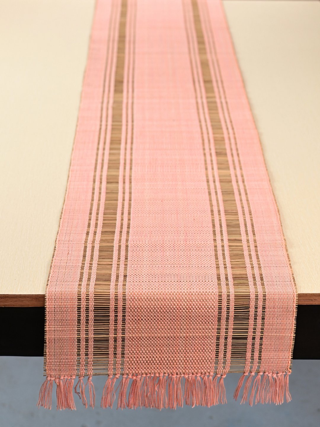 Handmade Madhurkatti Table Runner - Peach - Kadam Haat