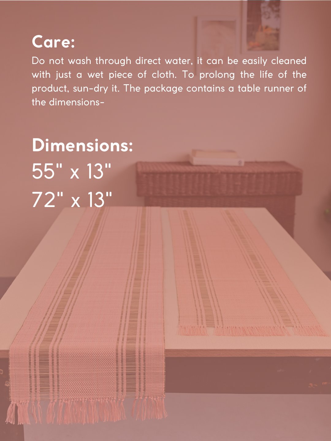 Handmade Madhurkatti Table Runner - Peach - Kadam Haat