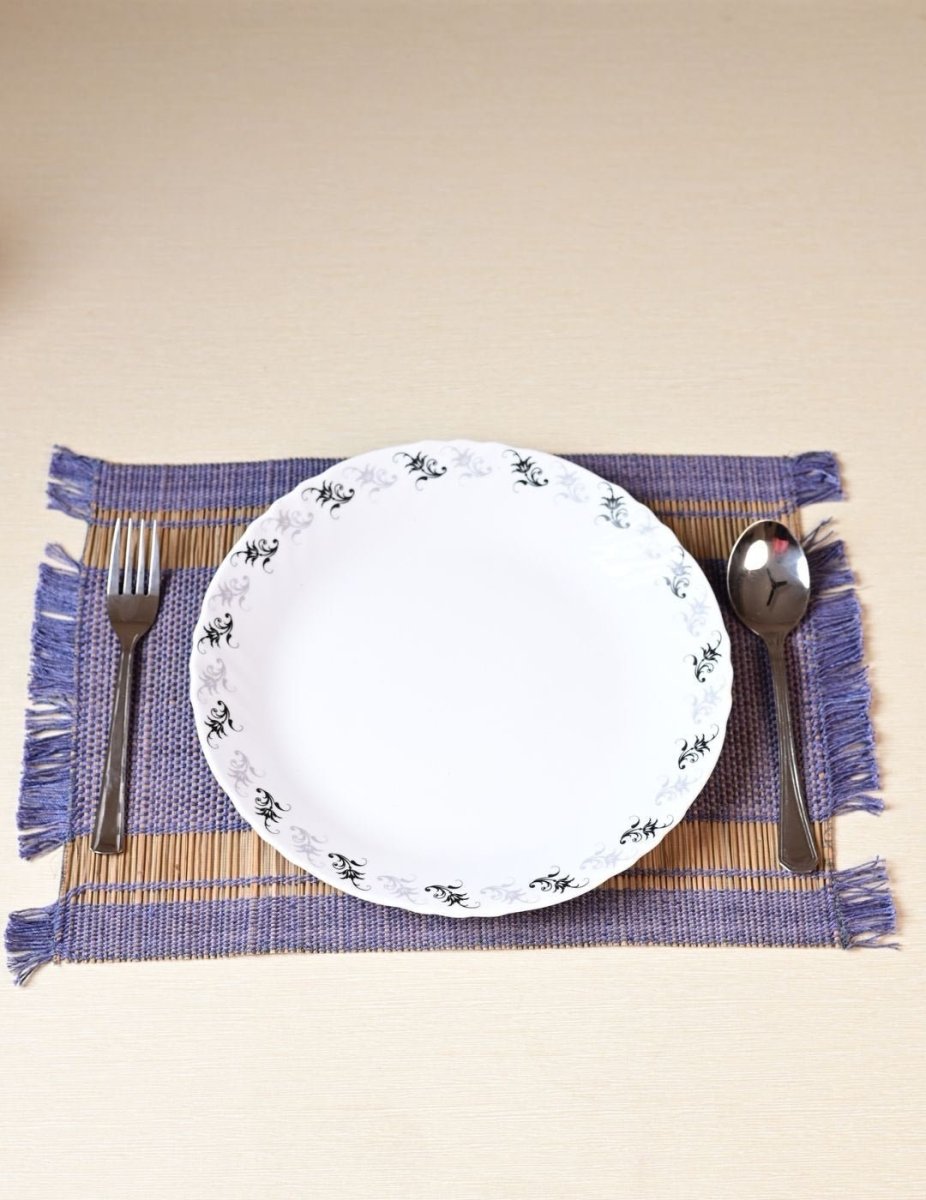 Handmade Madurkathi Table Mat - Blueberry - Kadam Haat