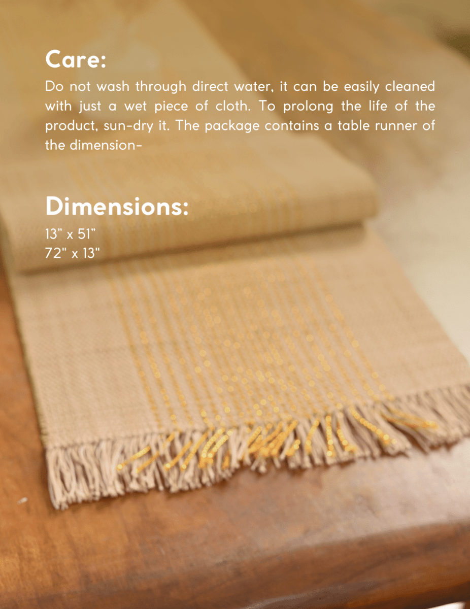 Handmade Madurkathi Table Runner with Zari - Kadam Haat