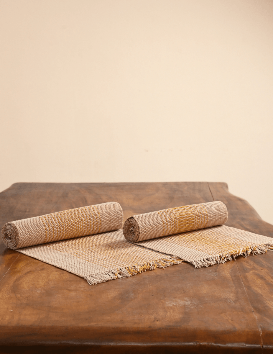 Handmade Madurkathi Table Runner with Zari - Kadam Haat