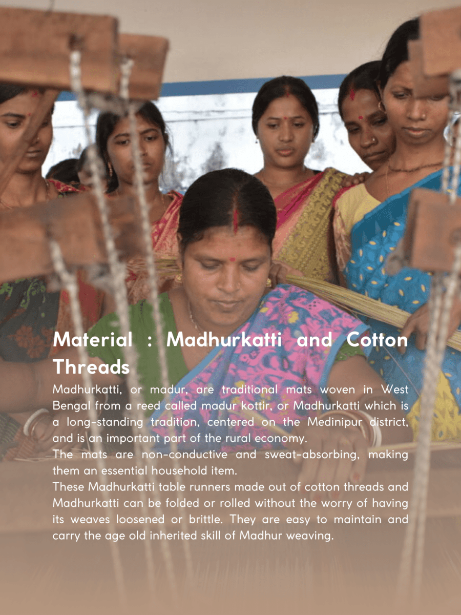 Handmade Mini Roll - up Madurkathi Bag - Natural - Kadam Haat