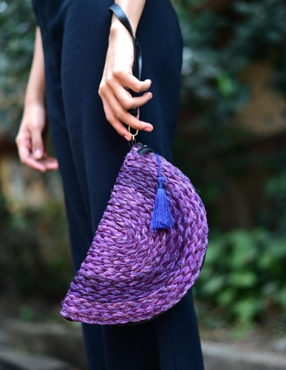 Handmade Moon Clutch - Lavender - Kadam Haat