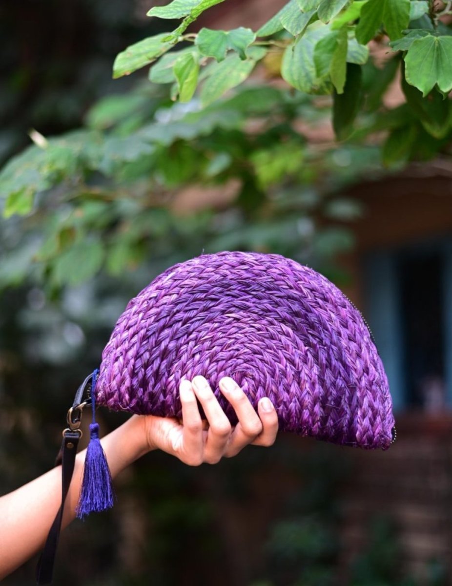 Handmade Moon Clutch - Lavender - Kadam Haat